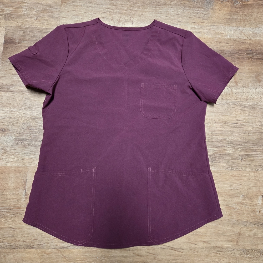 Scrubstar Women's Short Sleeve Scrub Top Wine Colored Size Medium